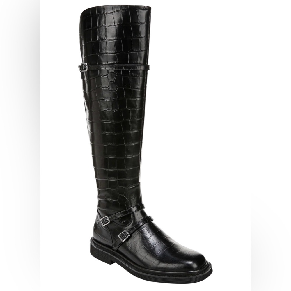 SARTO by Franco Sarto Ainsley Knee High Boots Black Croc Embossed women’s size 5